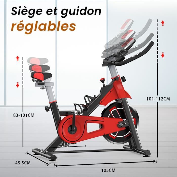 Velo d appartement d interieur Exercice de fitness a domicile Avec siege et guidon reglables Resistance reglable Ecran LCD Cdiscount Sport