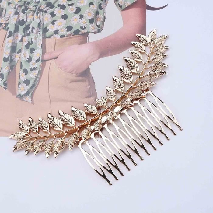 Dervivea Pinces à Cheveux Vintage Feuilles Dorées épingle à Cheveux Bohème Déesse Grecque Barrette En Métal Accessoires Décoratifs Pour Femmes - 9