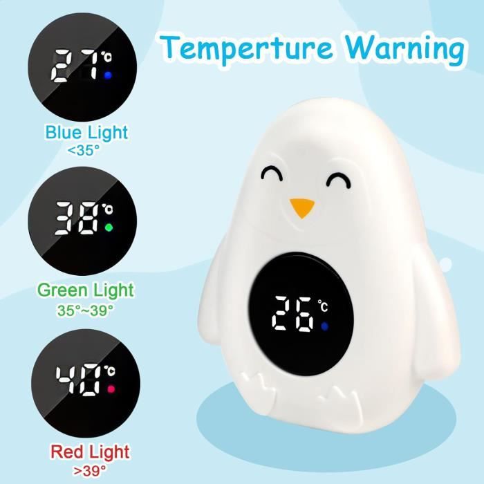 Mgsiko Thermomètre de Bain Bébé Digital Thermomètre de Bain Bébé Thermomètre  de Bain Thermomètre de Baignoire Bébé pour Salle de Bain Sécurité avec LED  Bras Chaud en Plastique Jaune