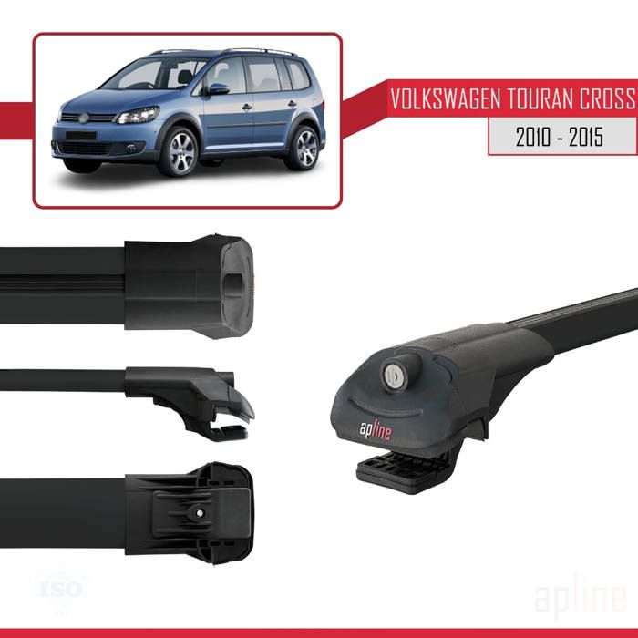 Barres De Toit Transversales TURTLE Pour VOLKSWAGEN TOURAN 2015+ - Neuf, étanches Et Amovibles