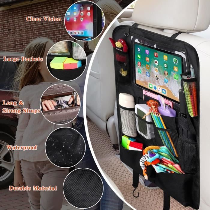 Organisateur Siège Arrière Voiture Pour Enfants - Protection Dossier Avec Poche Tablette, Imperméable