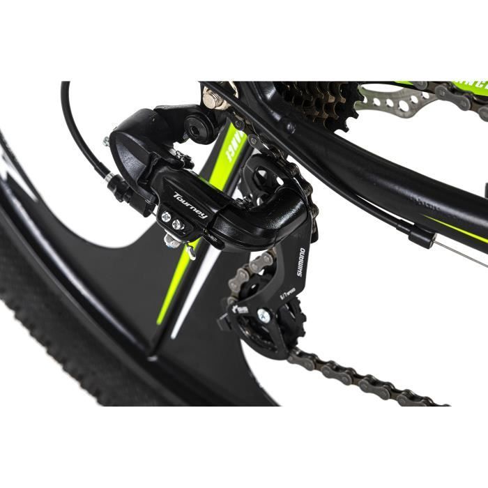 KS Cycling VTT Semi-rigide 26 Catappa : 21 Vitesses Shimano, Freins à Disque Et Look Noir-vert !