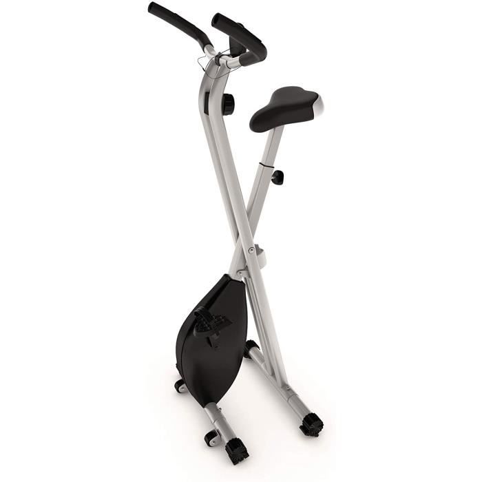 Physionics Velo d Appartement Pliable Ecran LCD Selle Reglable 8 Niveaux de Resistance Fitness Interieur