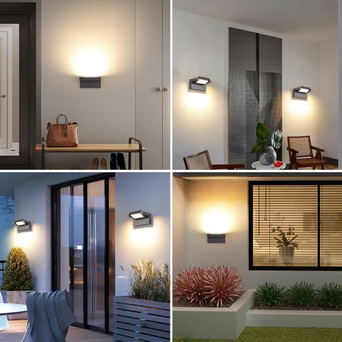 Led Applique Murale Extérieur Intérieur,12W 3000K Blanc Chaud Moderne ...