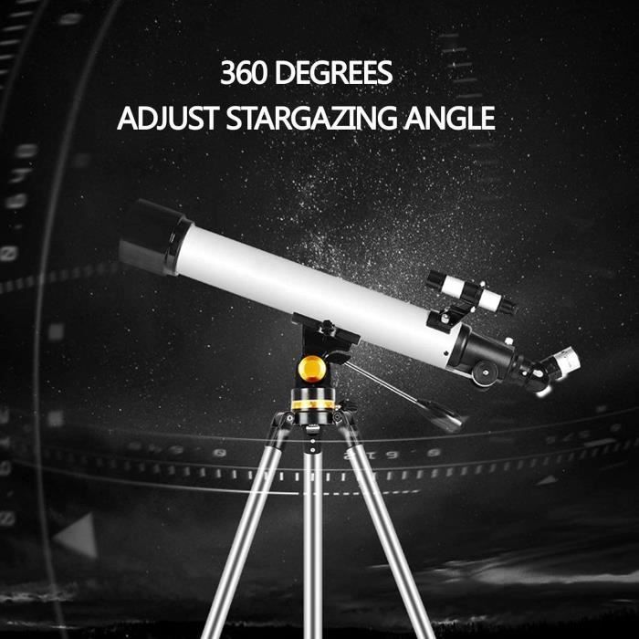 Bresser Télescope lenticulaire Junior 50/360 pour Enfants - Kit d'astronomie pour débutant avec Tente, réfracteur, trépied, Montage azimutal, oculaires et Miroir zénith - Bleu