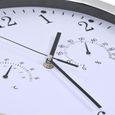 Elégant Horloge murale Design Moderne - Pendule à quartz Hygromètre et thermomètre 30 cm Blanc 38437-3