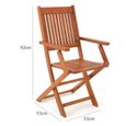 Set de 4 chaises de jardin pliantes "Sydney" en bois d'acacia certifié FSC® pour salon de jardin sydney accoudoirs extérieur-3