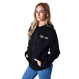 Sweatshirt à capuche zippé femme Project X Paris - noir/noir - L-3