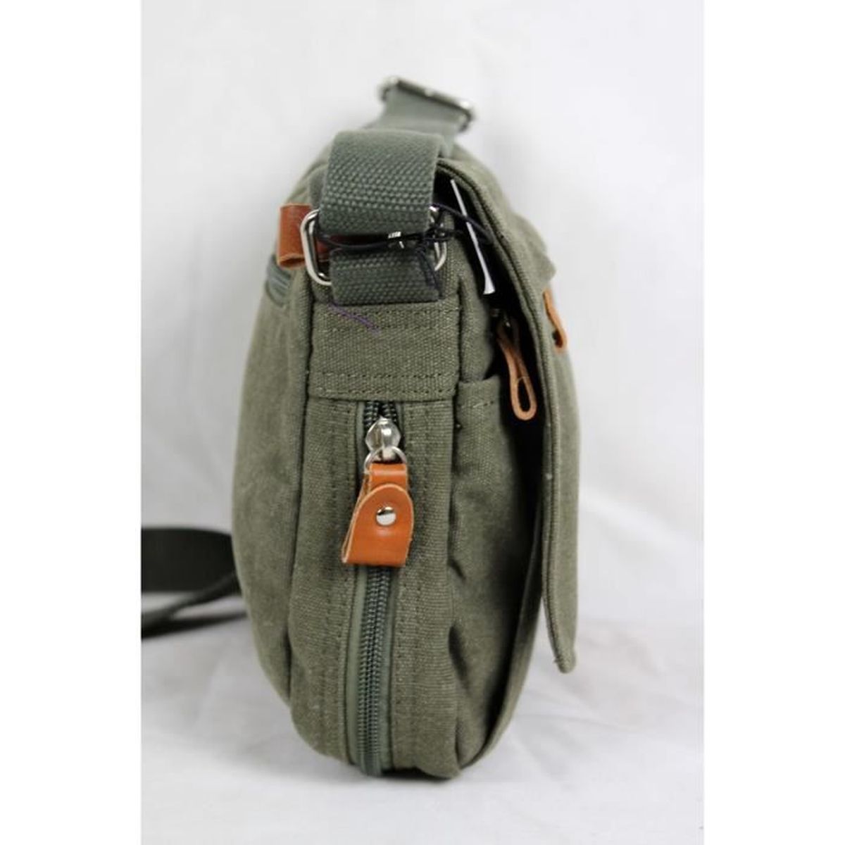 Katana petit sac besace toile garni cuir r/éf 6514 kaki