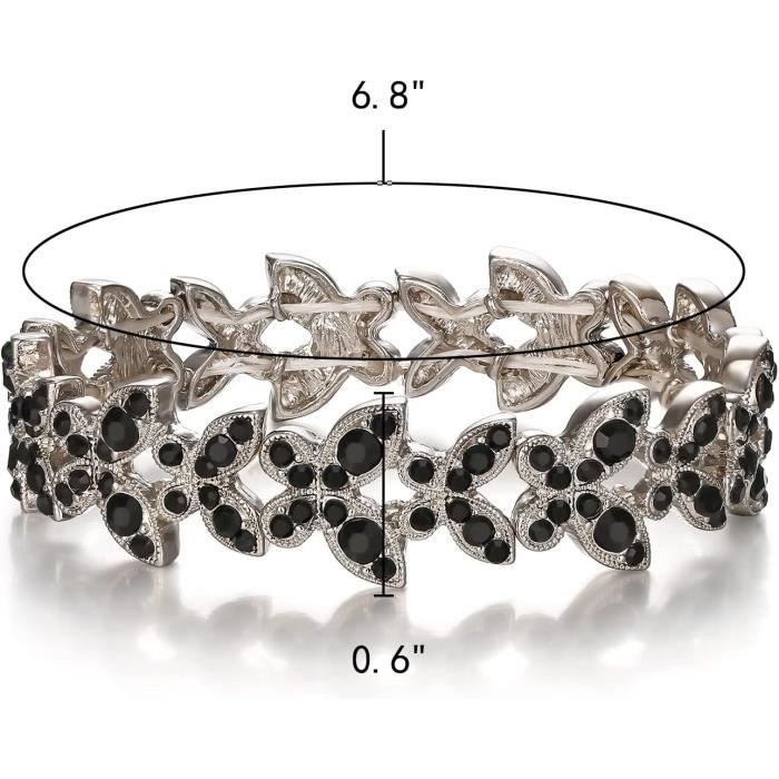 Bracelet Extensible Femme Papillon Strass Cristal Bracelet Pour Mariage Prom F te Am thyste Violet Ton D Or u16713