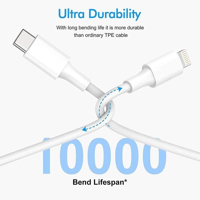 Chargeur Rapide 20W iPhone + cable USBC - CERTIDEAL