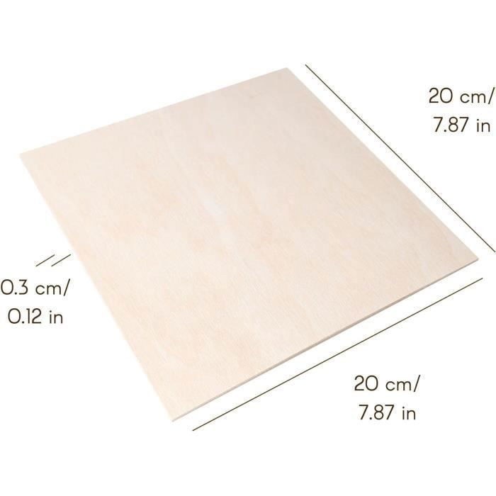 20 Plaques Contreplaqué 2mm - 30x30cm, Bois De Tilleul, Pour DIY, Maquettes, Artisanat