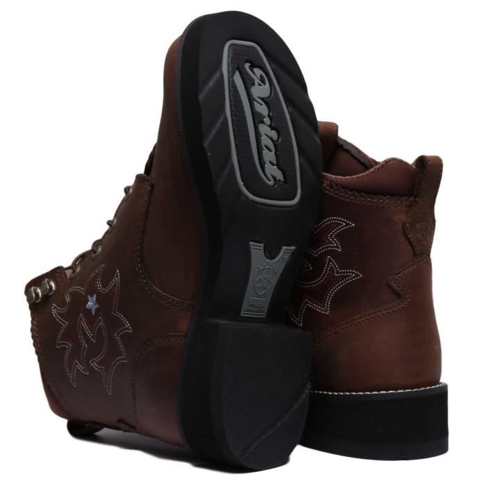Bottes Ariat Probaby Lacer en cuir pleine fleur pour femmes Brun Taille 39