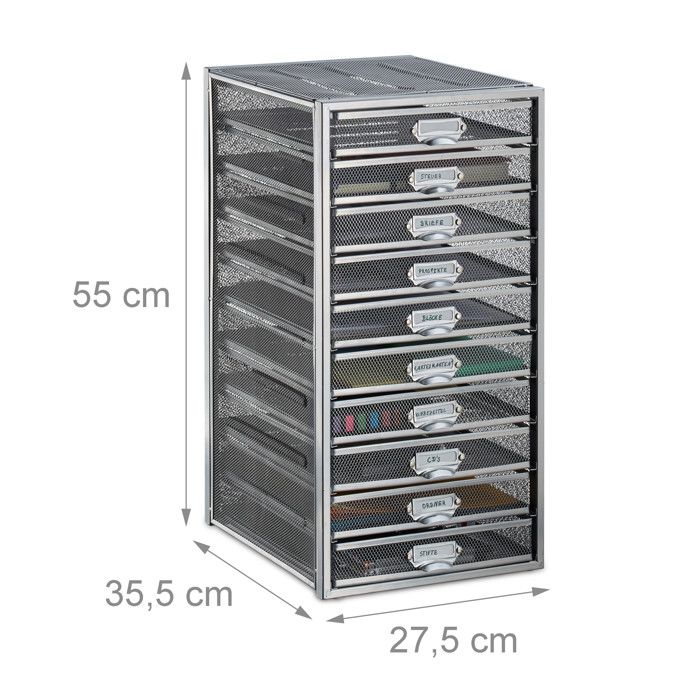 Relaxdays Corbeille à Courrier Porte-documents Organiseur