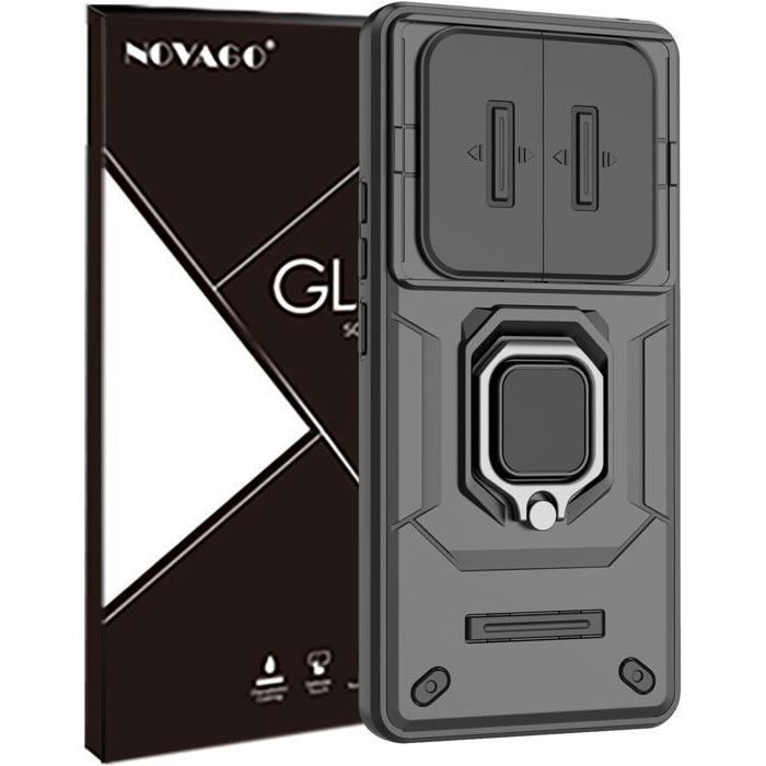 Pack Protection Xiaomi Redmi Note 10 Pro - 2 Films écran + Coque Avec Anneau Support, Neuf