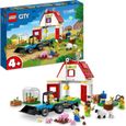 LEGO 60346 City La Grange et les Animaux de la Ferme, Figurines Mouton et Vache, Jouet Tracteur avec Remorque, Enfants Dès 4 Ans-0