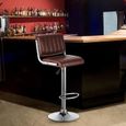 2pcs Tabouret de bar PU Hauteur réglable de haute qualité dossier ergonomique café Chaise de bar cuisine Poids Capacité 120kg-0