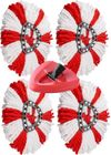 HAOPYOU SOSALUK 4 pcs Recharge Serpillre et 1 pcs Base Rouge Compatible avec Vileda Turbo et Easy Wring and Clean Serpillere Tte SERPILLERE