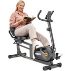 Vélo d'appartement Semi-Allongé - DSKEUZEEW - Ergonomique - 8 niveaux de résistance - Max 180kg - Noir