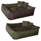 BedDog MAX QUATTRO 2en1, lit pour chien , Panier corbeille, coussin de chien [XL env. 100x85cm, MYSTIC (vert/brun)]