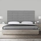 DESIGNETSAMAISON Tête de lit capitonnée grise 150 cm - Confort