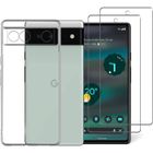 Coque gel transparente pour Google Pixel 6A et 2 protections écran verre trempé [Novago]