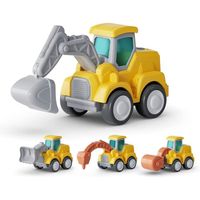 4 pcsVéhicules de Chantier Jouets Enfants - Camion Jouet Jeux Enfants 2 Ans Vehicules Voiture Jouets Cadeau pour Enfants  