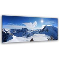HXA DECO - Impression sur Toile, Decoration Murale Tableau Tableau Mural, Tableau Paysage Chaîne du Mont Blanc au Sommet - 80x30 cm