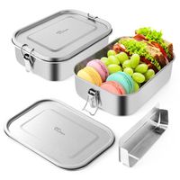 Joejis Bento Box en métal Boite repas pour adultes Lunch box inox 1.2L