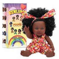 KENLUMO Poupée de jeu afro - américaine réaliste poupée bébé 12 pouces Noël pour Enfants Jouets pour Enfants Vêtements rouge