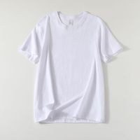 T-shirt décontracté à Manches courtes et Col rond en coton pour Hommes Blanc