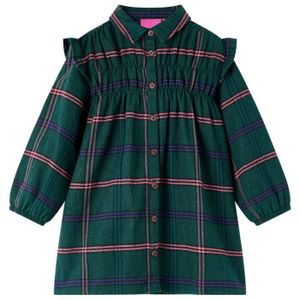 JUPE Robe pour enfants à manches longues et volants vert foncé 5 dimensions disponibles