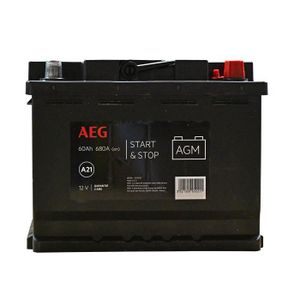 BATTERIE VÉHICULE AEG batterie auto AGM 680A 60Ah L2 -