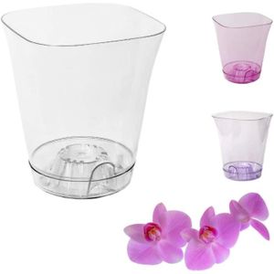 Garten lux Lot de 10 Pots à orchidée en Plastique Transparent avec Trous -  Diamètre : 17 cm - Hauteur : 13 cm - pour orchidées - pour l'intérieur -  1,5 l : : Jardin