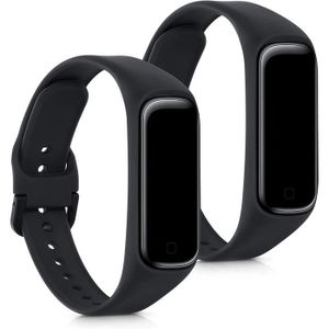 BRACELET MONTRE CONNEC. Bracelet Compatible avec Samsung Galaxy Fit 2 - Set 2X Bracelet de Rechange en Silicone pour Fitness Tracker - Noir-Noir[712]