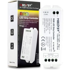 Compatible avec Alexa et Google RF Multicolore RGB pour Bandes LED Mi-Light MiBoxer FUT037W Mini récepteur WiFi Push