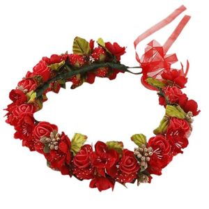 FLEUR ARTIFICIELLE Décoration florale,Guirlande de fleurs de pivoine artificielle pour femmes, grande couronne de cheveux, décoration de - Type F