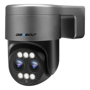 CAMÉRA IP GENBOLT PTZ Caméra Surveillance WiFi Extérieur 2.5K, 2.4/5Ghz Bi-Band WiFi Caméra IP avec 12X Zoom Hybrid, Double Objectif