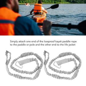 KAYAK Laisse de pagaie de kayak KEENSO - 4pcs corde super extensible anti-perte en nylon blanc A16 SC022