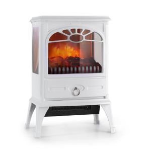 CHEMINÉE Klarstein Leoben cheminée électrique 900 - 1800 W Thermostat PanoramaView blanche