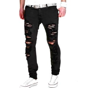 JEANS Jeans Homme troué sport Jeans Hommes slim fit - Noir