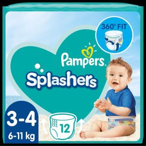 COUCHE Pampers Splashers Taille 3-4, 6-11 kg, 12 Couches-