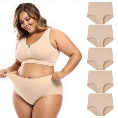Culotte Femme Taille Haute En Coton Et Dentelle - Respirante, Ventre Plat, Antibactérienne - Grandes Tailles Disponibles