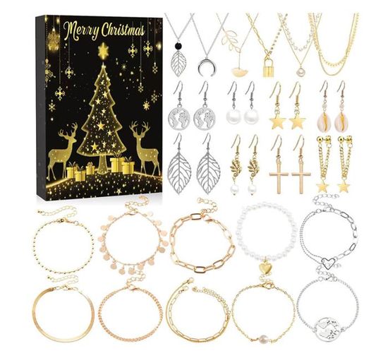 Calendrier De LAvent Pour Filles, Femmes Et Enfants, Calendrier De Lavent Pour Filles Femmes Et Enfants Calendrier De Noel Bracelet A Bijoux Kit De Bricolage Pour Enfants C Amz B0ch