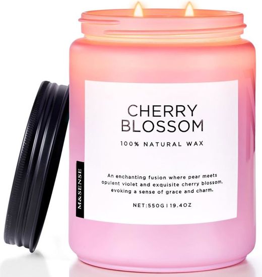 Bougie Parfumée M&SENSE Rose Ivy - Cire Végétale, 45h De Combustion, 210g, Décoration Et Aromathérapie