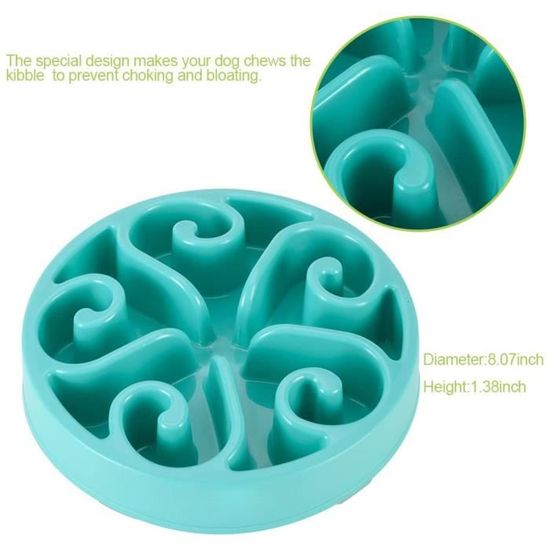 Gamelle antidérapante Forme de Labyrinthe pour Chien Animal Domestique Bleu - Favorise Une Alimentation Saine et Une Digestion