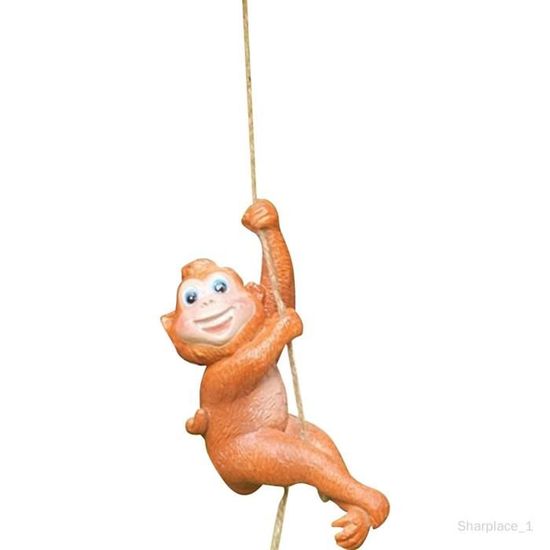 Figurine De Singe En Résine Légère - Déco Jardin Ou Intérieur - Dimensions 13,3x5,8x5 Cm - Pendentif Décoratif Style Cartoon