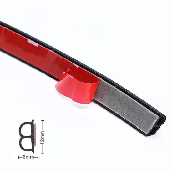 Joint Coupe-Froid Pare-Brise Auto – Bande Caoutchouc Autocollante 4m – Étanchéité Fenêtre Universelle - 6