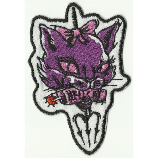 ECUSSON PATCHE PATCH THERMOCOLLANT PAPILLON VIOLET ET NOIR DIM 7 X 5 CM