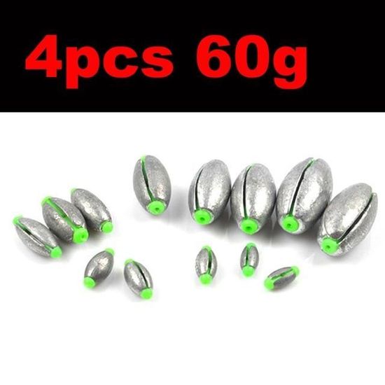 Lot de 48 plombs de pêche 6 différents - Pour sports de plein air - 2/3/4/5/6/7/8/9/10/12/15/20/25/30/40/50/60 g